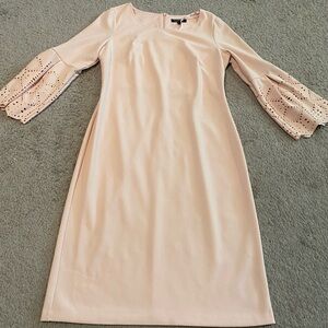 Glamour Blush Long Sleeve Dress with Eyelet Detail